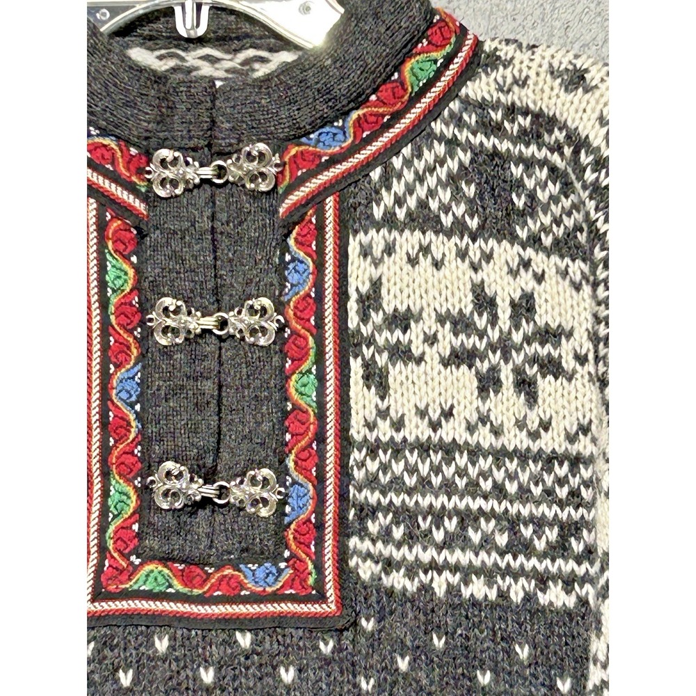Vintage Norwegian Sweater Specially Made For Norway Handmade Wool Knit Size M - Picture 2 of 11
